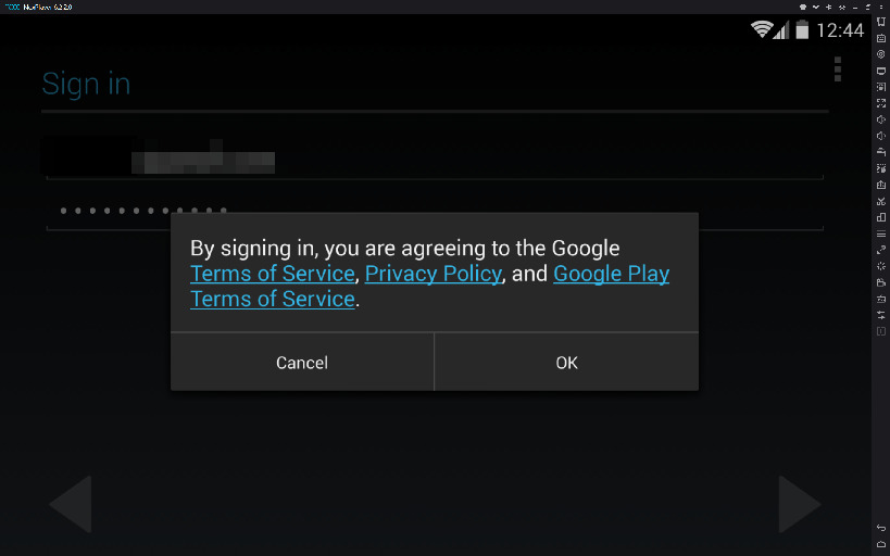 Logging into
Google Play when it gives me an error